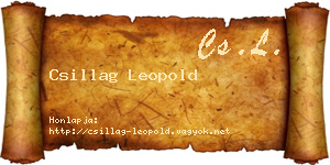 Csillag Leopold névjegykártya